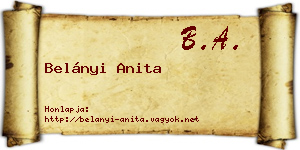 Belányi Anita névjegykártya